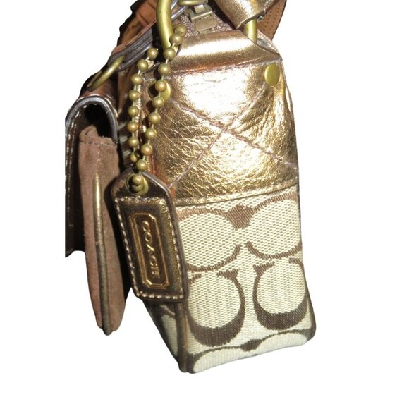 Coach 2004 Special Edition Signature C Khaki Bronze Canvas Suede & Leather Buckl - Picture 5 of 15